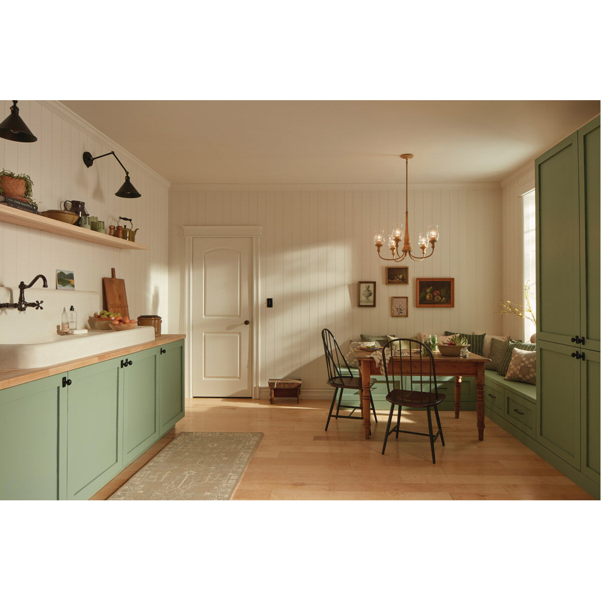 Homestead Melis 5 Light 26.5 inch Adobe Cream Chandelier Ceiling Light in Warm Maple